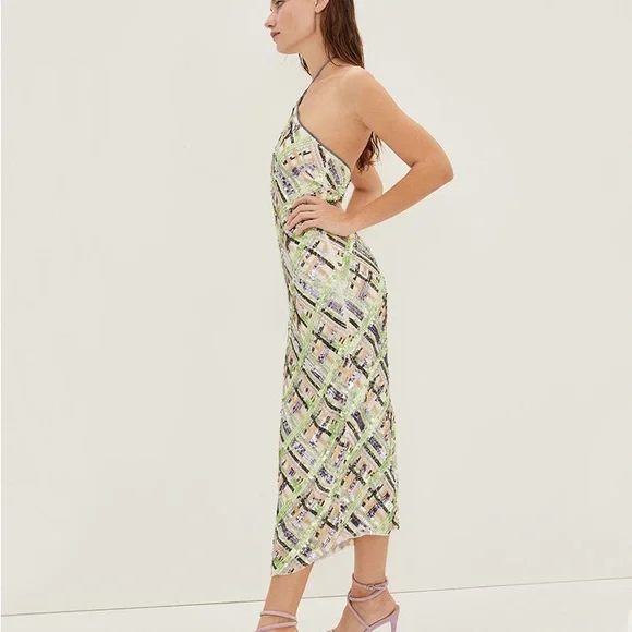 Veronica Beard Cherie Sequin Halter Bodycon Dress - Picture 3 of 13